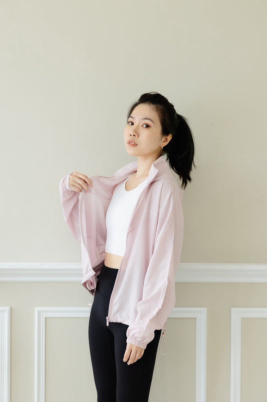 Pre-order/stand collar hooded sun protection jacket