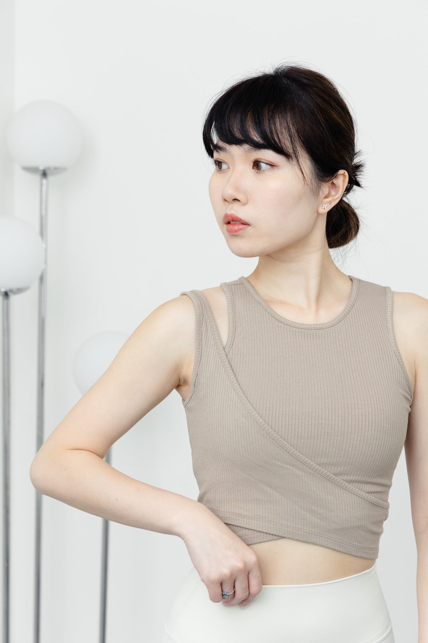 預購/休閒拼接不對稱Bra Top