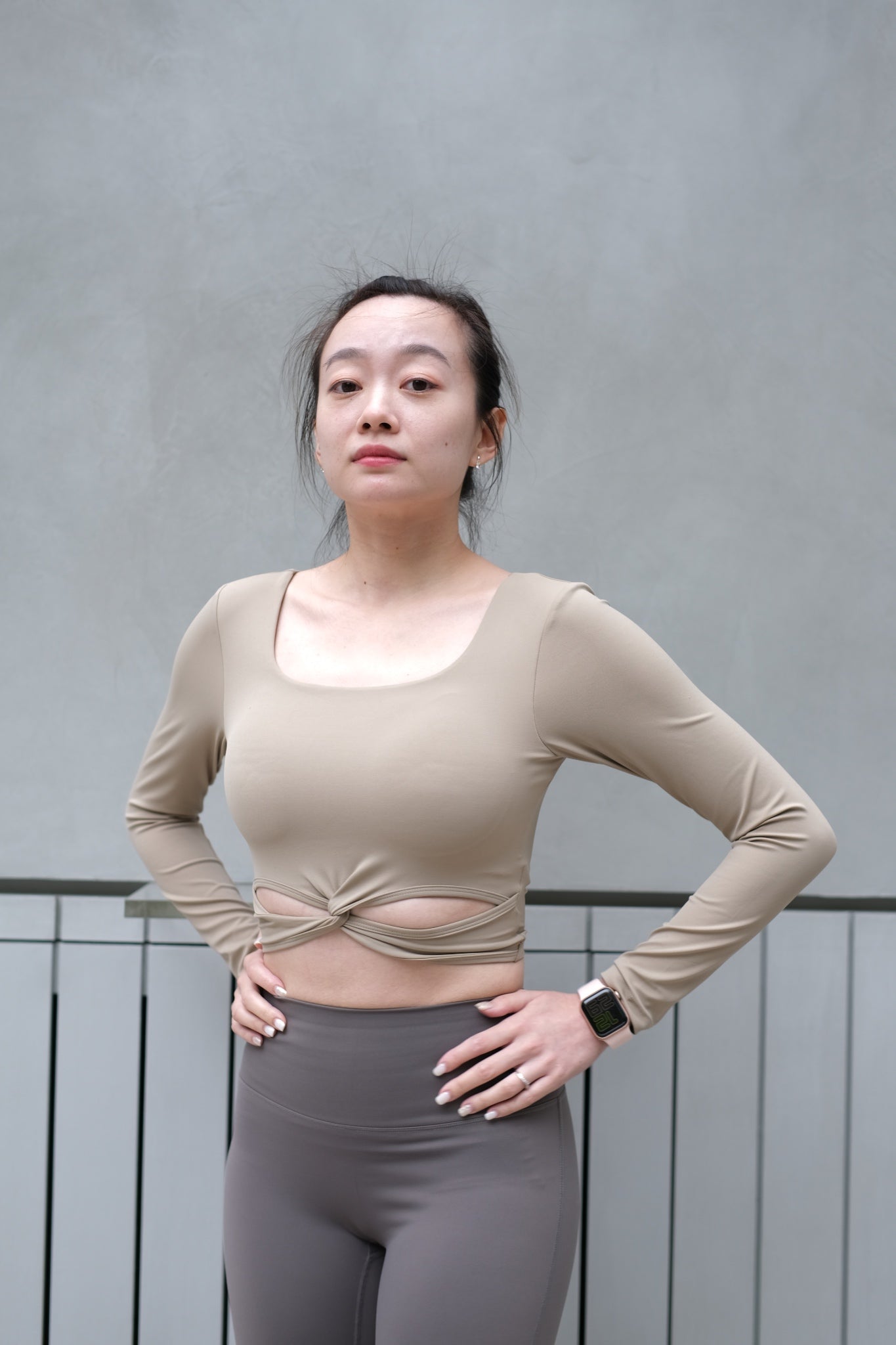 In Stock/ Autumn and winter long-sleeved front kink Bra Tops