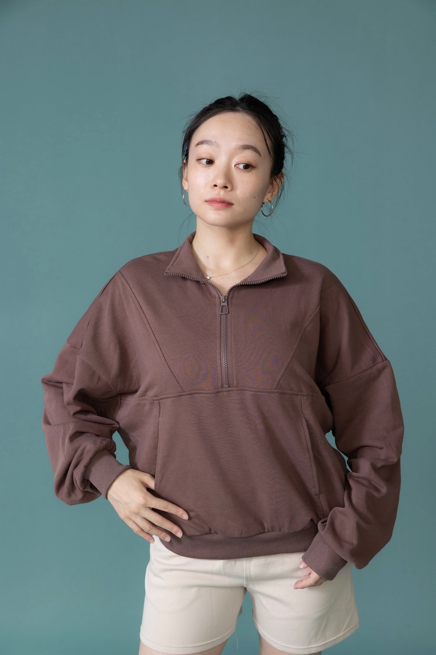 預購/栗風和煦__秋冬休閒衛衣拉鍊防風