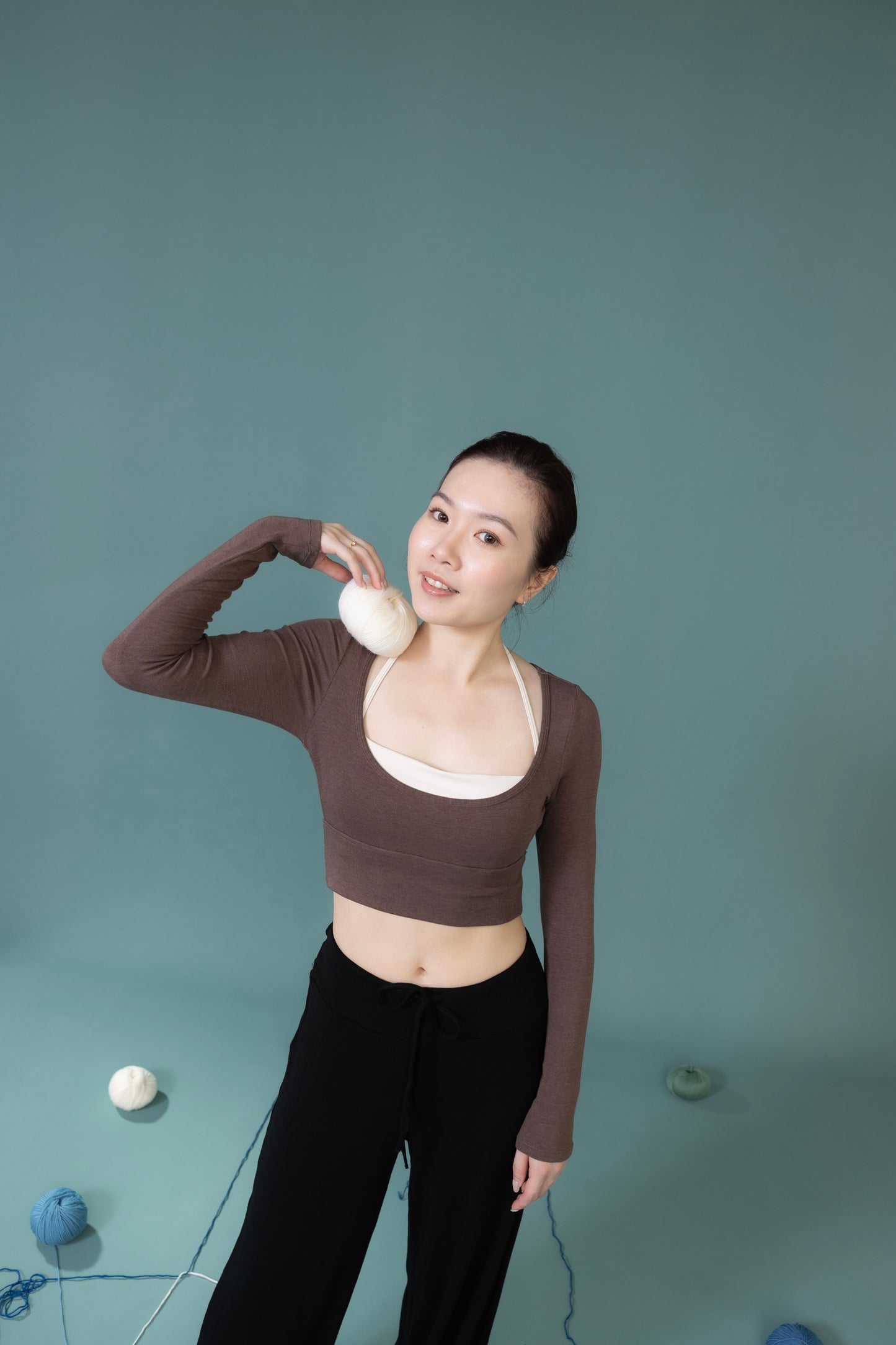 煙柔微暖_ 長袖Bra top