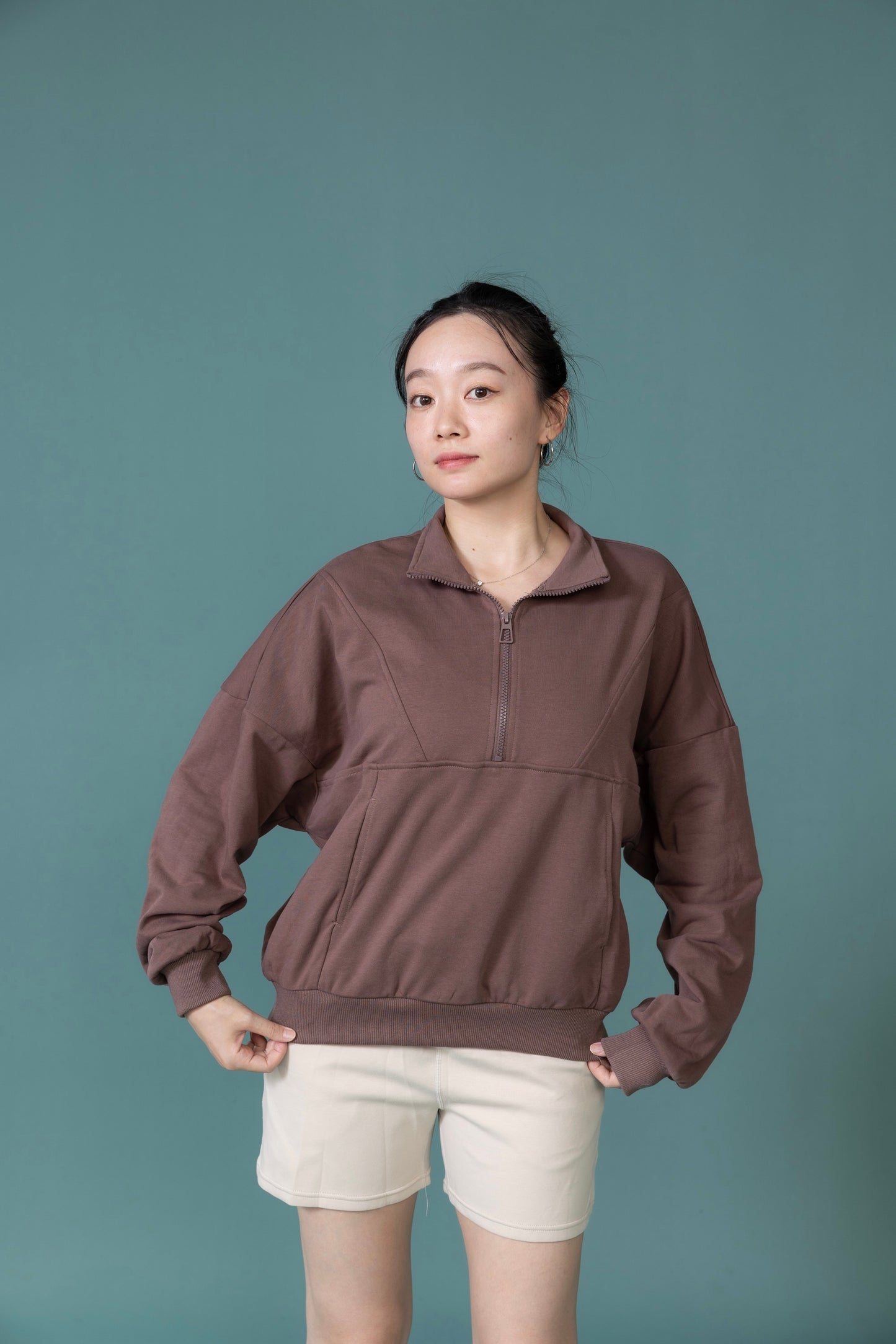 預購/栗風和煦__秋冬休閒衛衣拉鍊防風