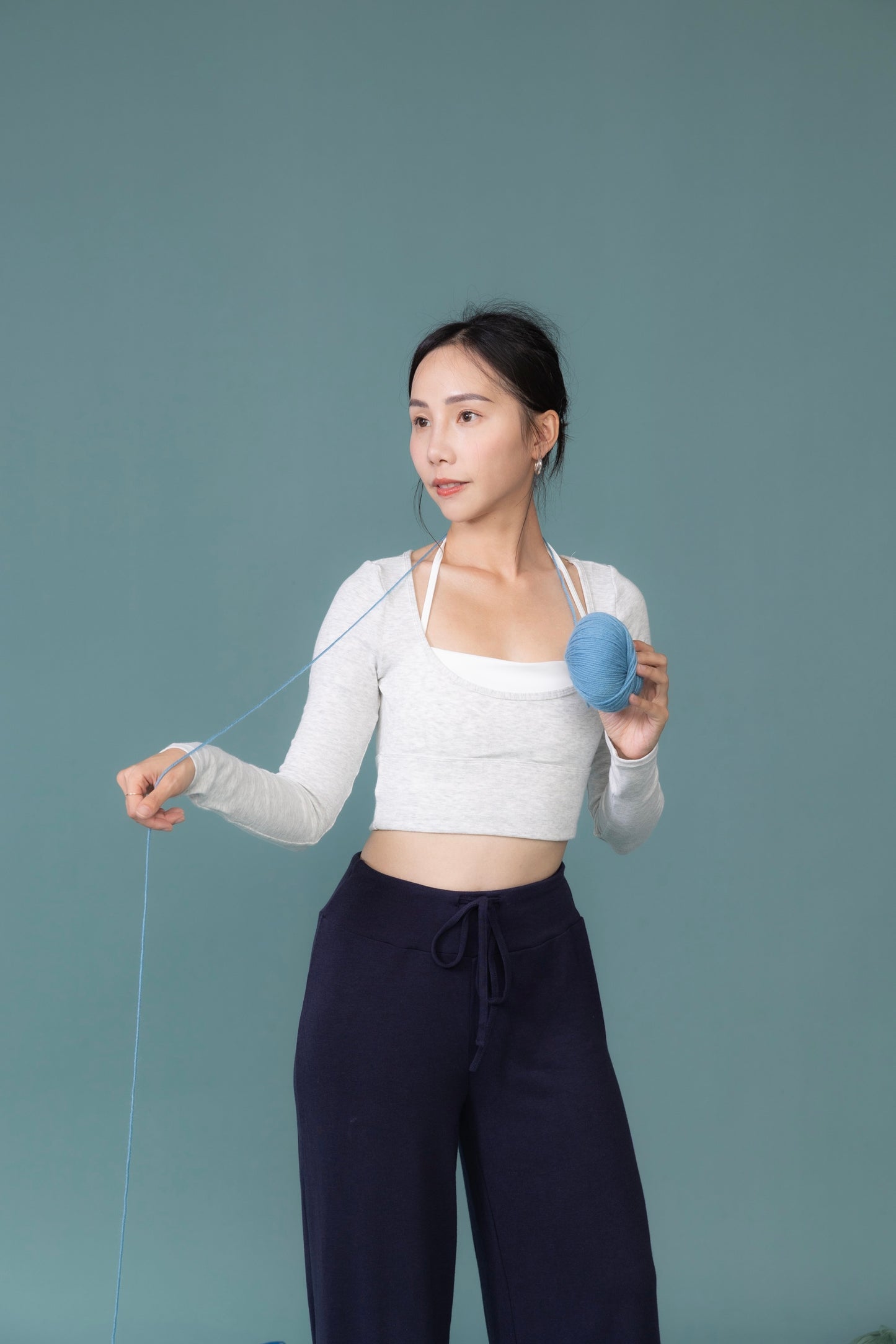 煙柔微暖_ 長袖Bra top