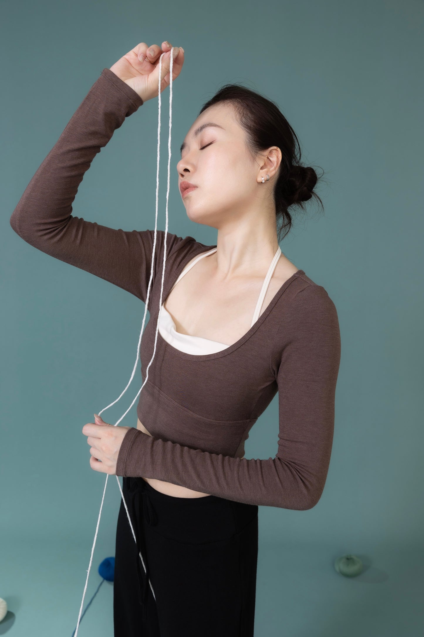 煙柔微暖_ 長袖Bra top