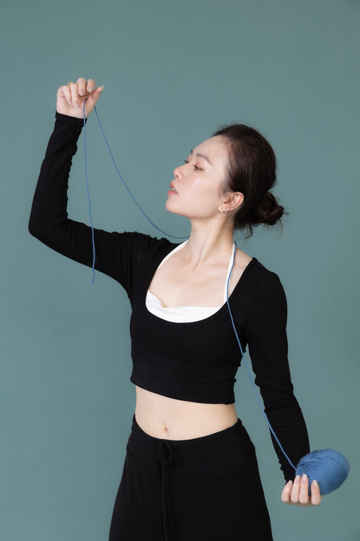 煙柔微暖_ 長袖Bra top