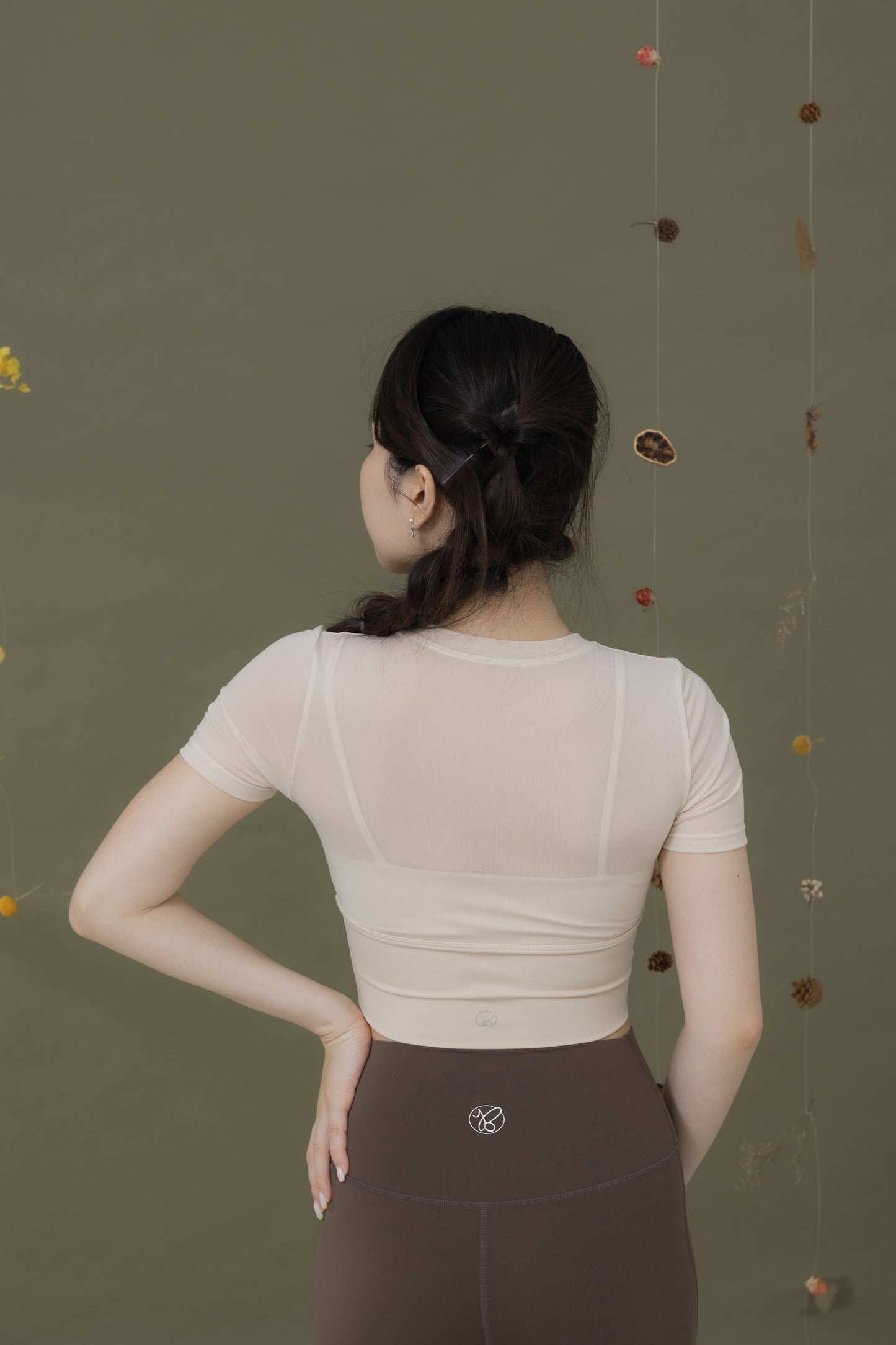 秋茶煙灰＿短袖Bra Top