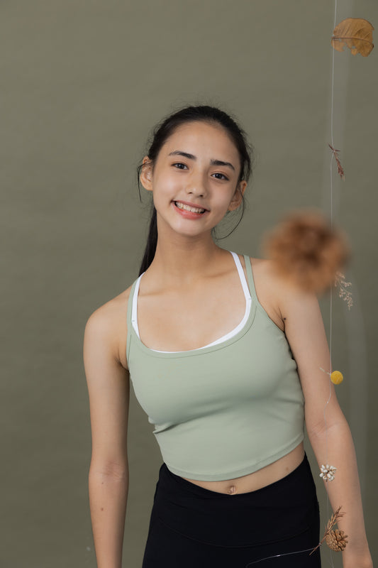 霧光沐野撞色Bra Top