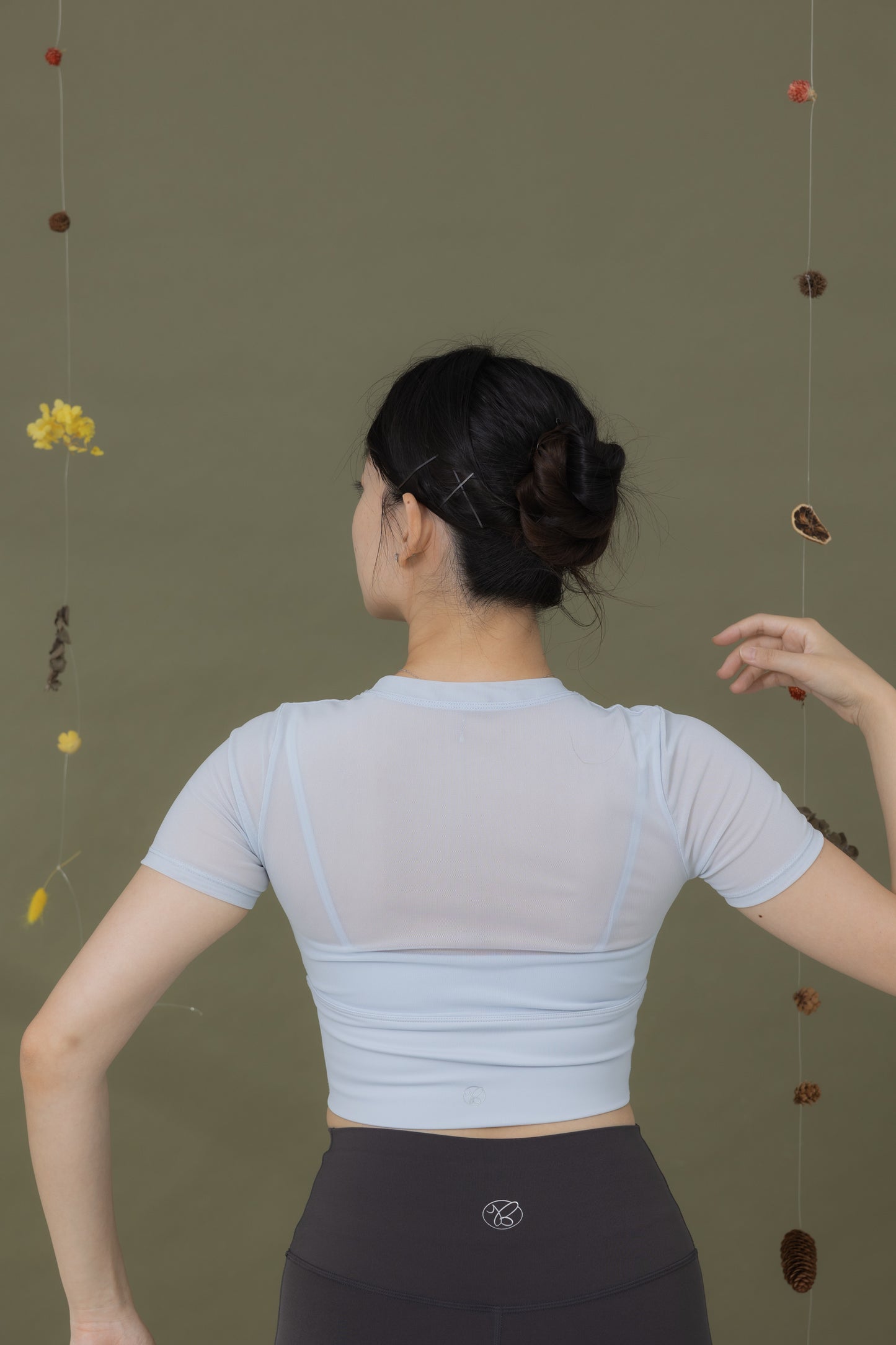 秋茶煙灰＿短袖Bra Top