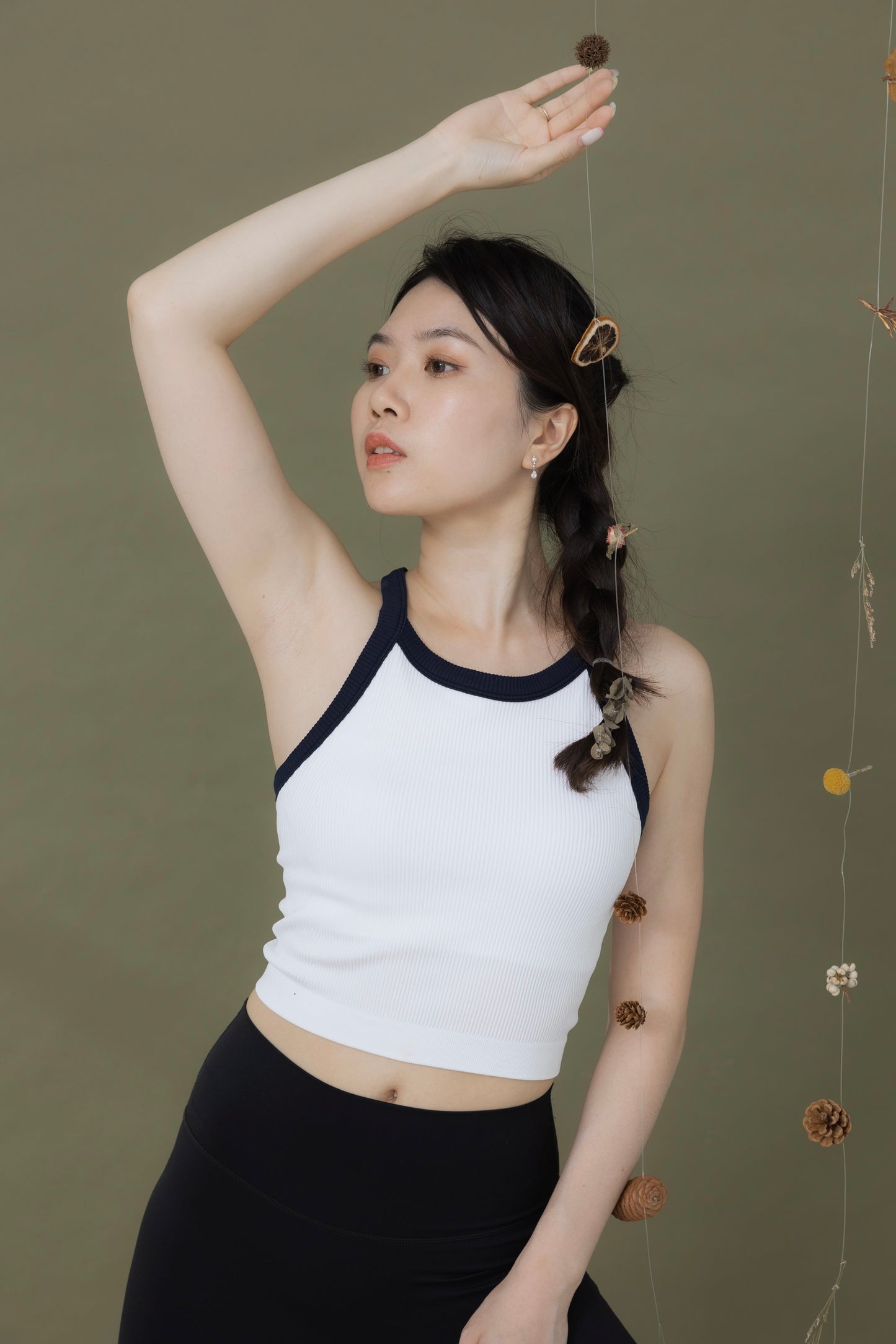 晨曦微光＿削肩撞色Bra Top